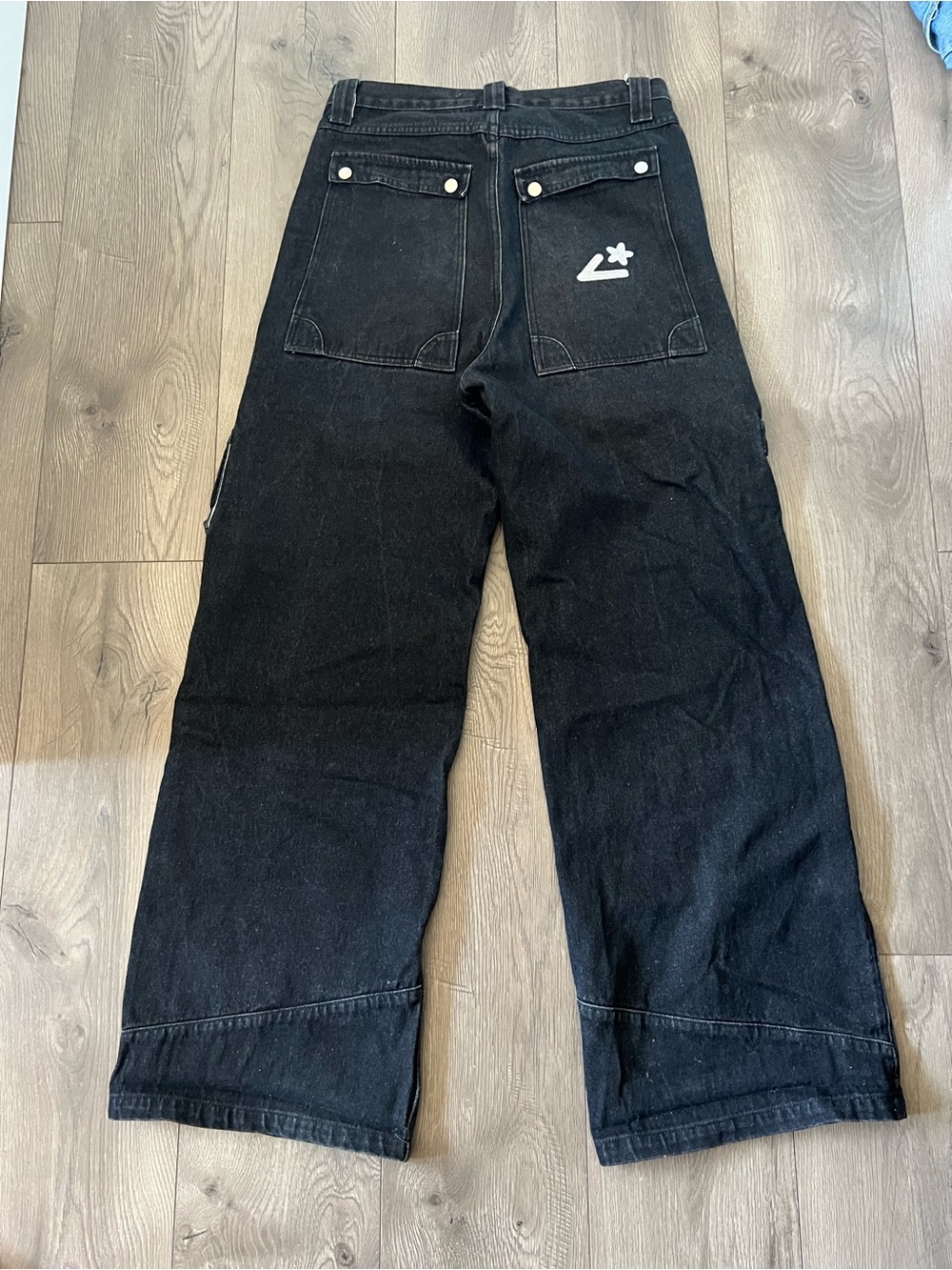 Liquid Lagoon skater wide-leg denim in black 32 x 32
